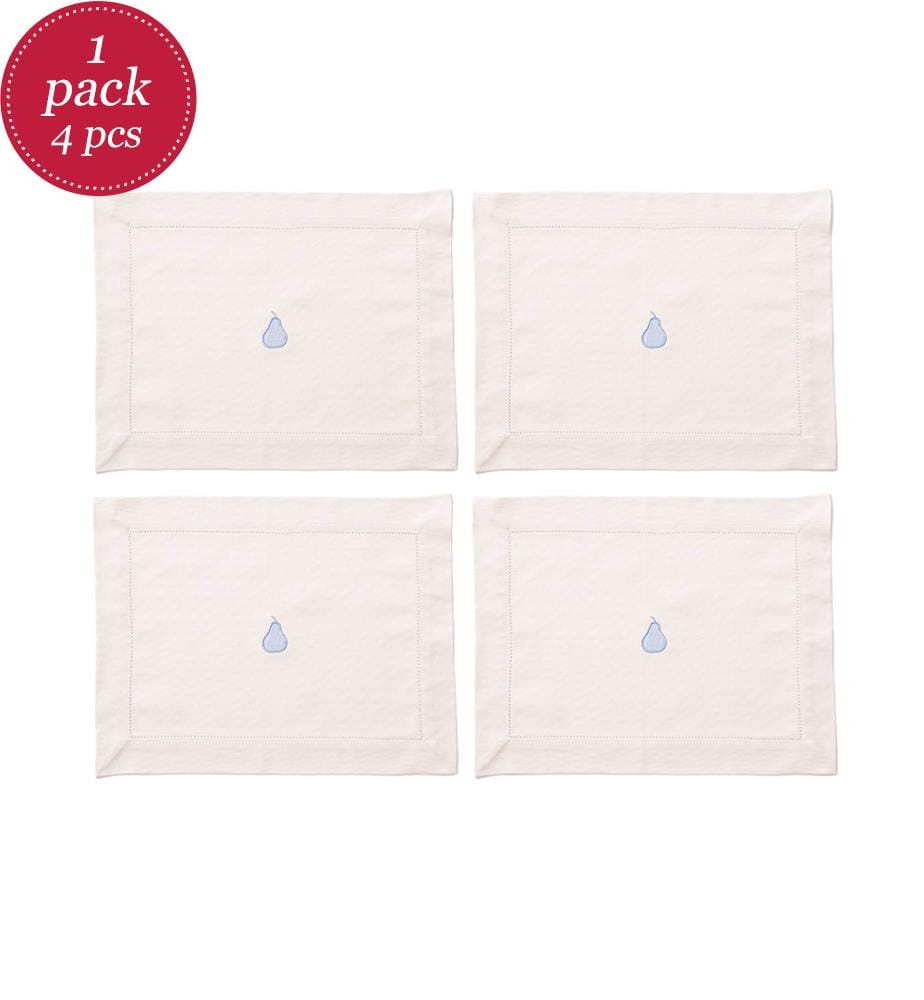 Lot de 4 Sets de Table 45 x 35 cm - Crème et Poire