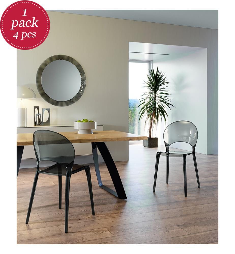 4er Set Stühle aus Perlpolycarbonat 53x50x84 cm - Grau
