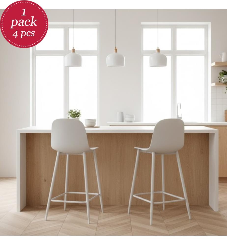 4er-Set Frida Hocker aus Polypropylen 47x47x92 cm - Weiss