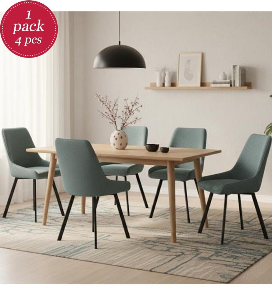 Lot de 4 chaises en tissu Fox 60x48x87 cm - Aquamarine