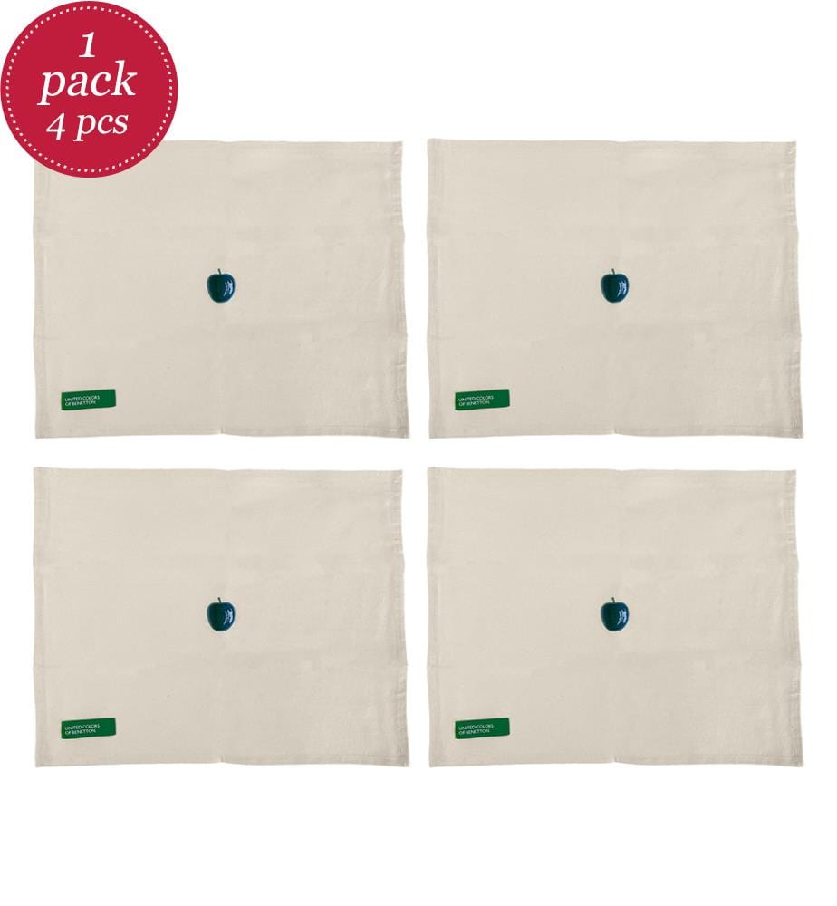 4er-Set Tischsets, 45 x 35 cm – Creme und Grün