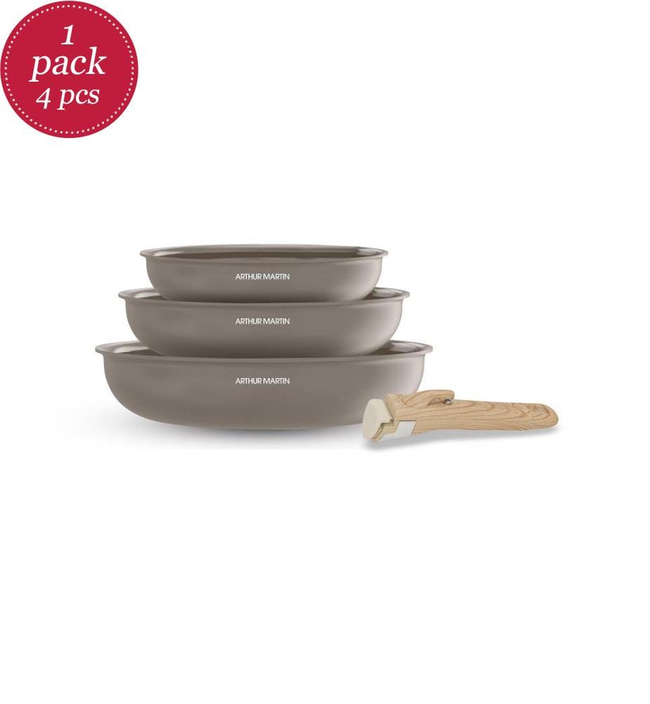 3er-Set Pfannen – Taupe
