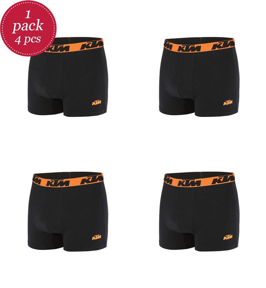 Set of 4 Boxers - Black & Orange