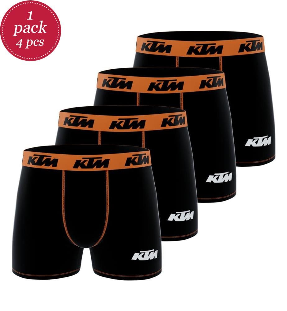 Set of 4 Boxer shorts - Black, Orange and White