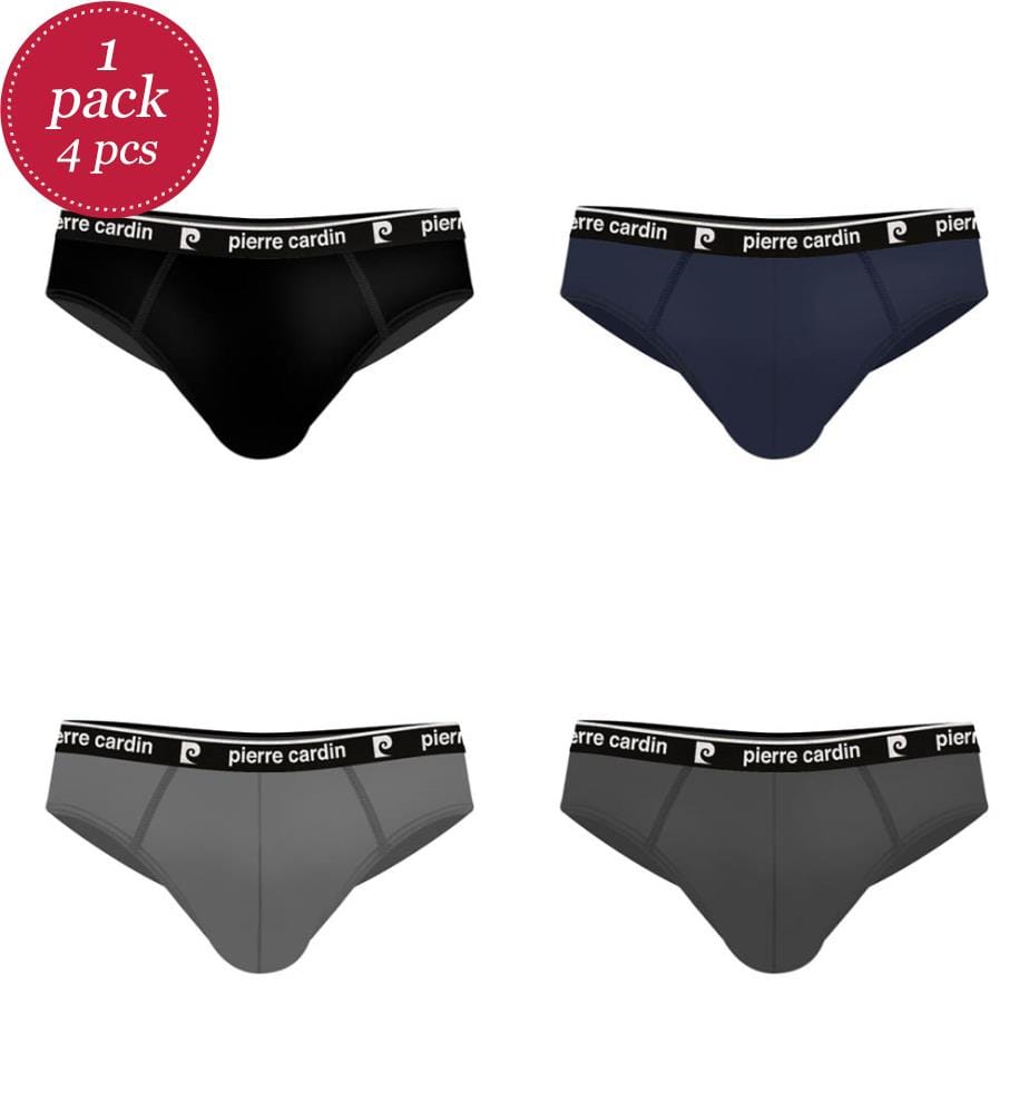 Set of 4 Briefs - Black & Grey & White