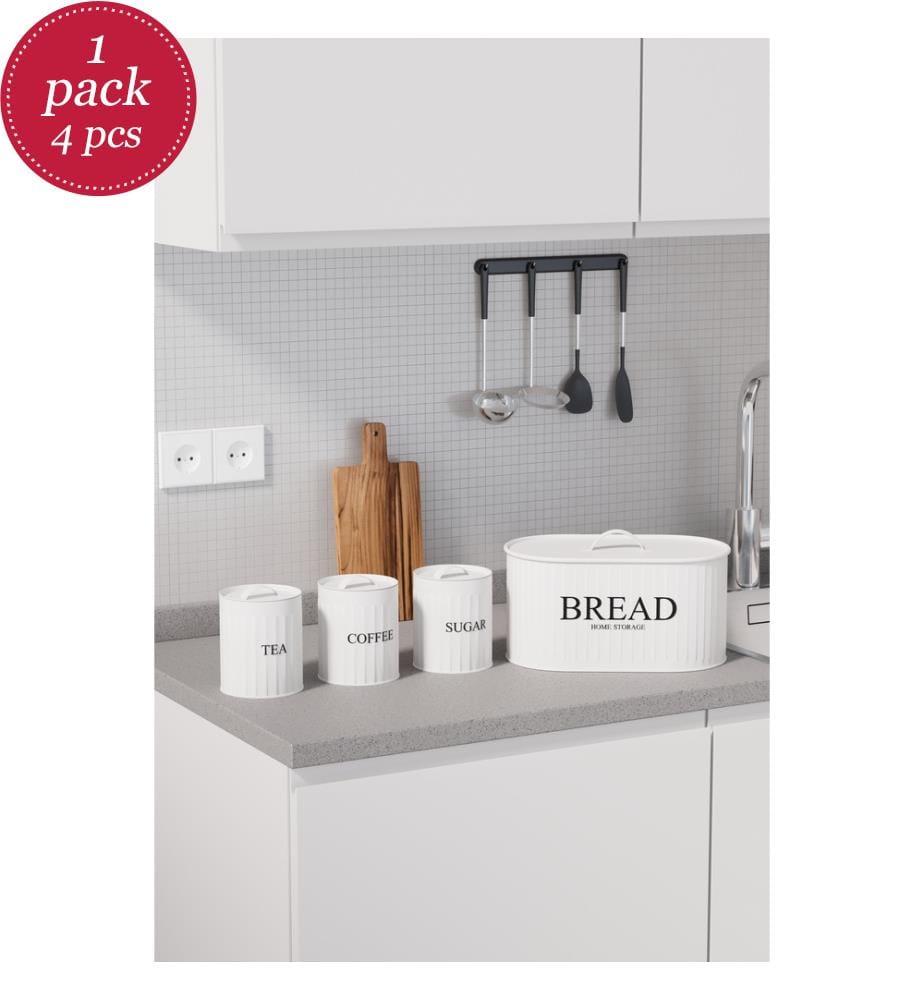 Lot de boîtes de rangement (4 pièces) - Blanc