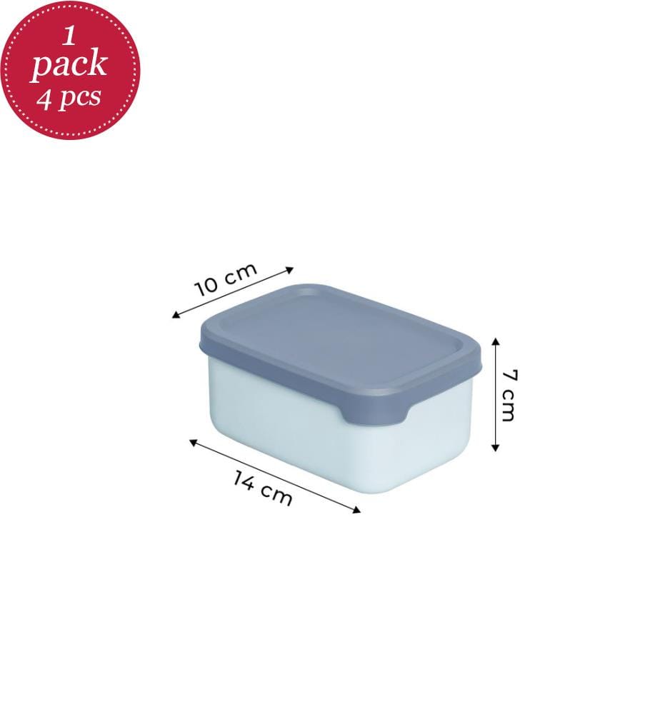 Lot de boîtes de rangement (4 pièces) - Bleu