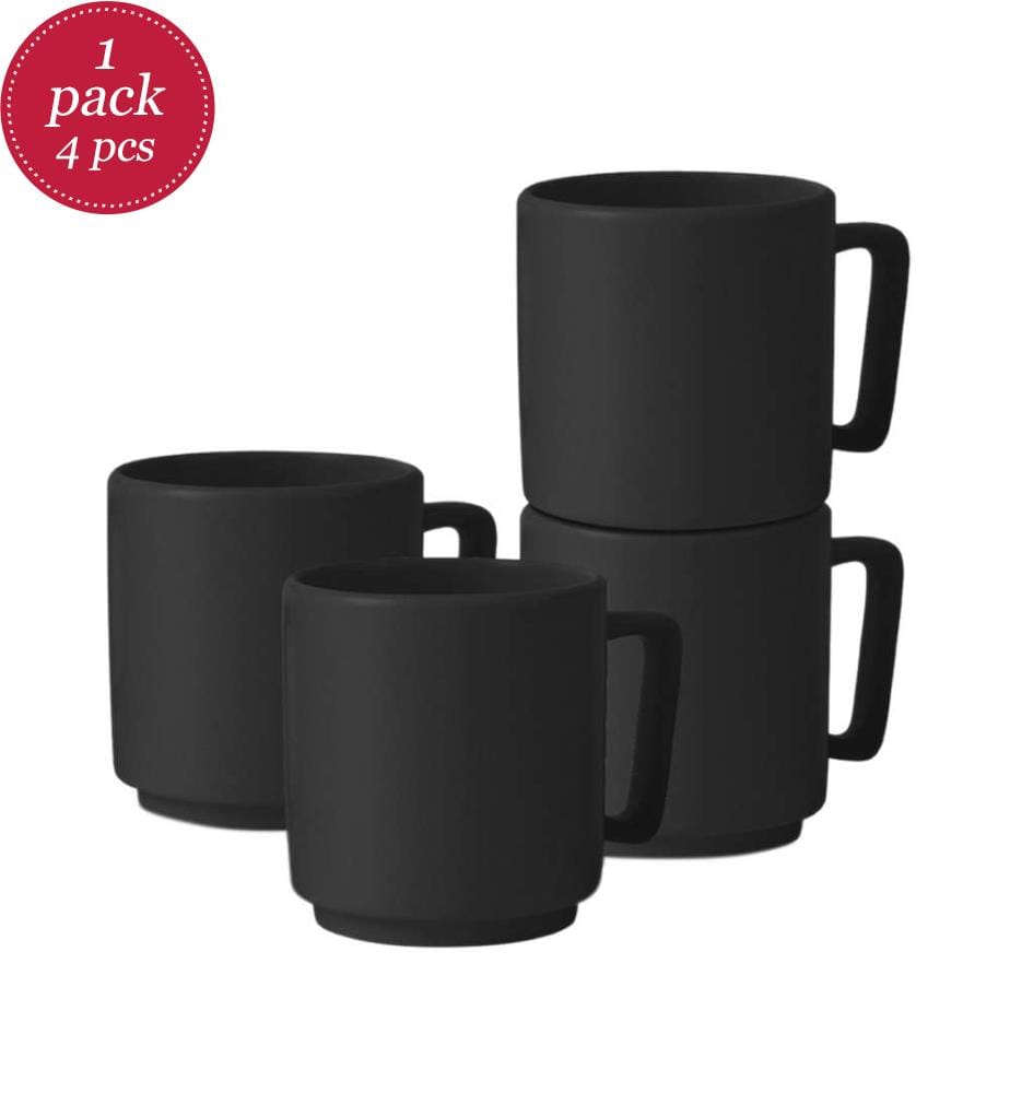 4er-Set Tassen 300 ml, Matte Black Collection - Matt Black