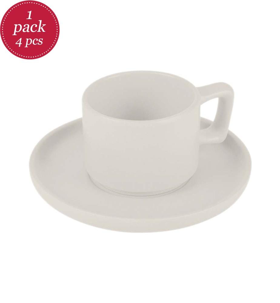 4er-Set Kaffeetassen 100 ml, Sahara Collection - Matt Cream