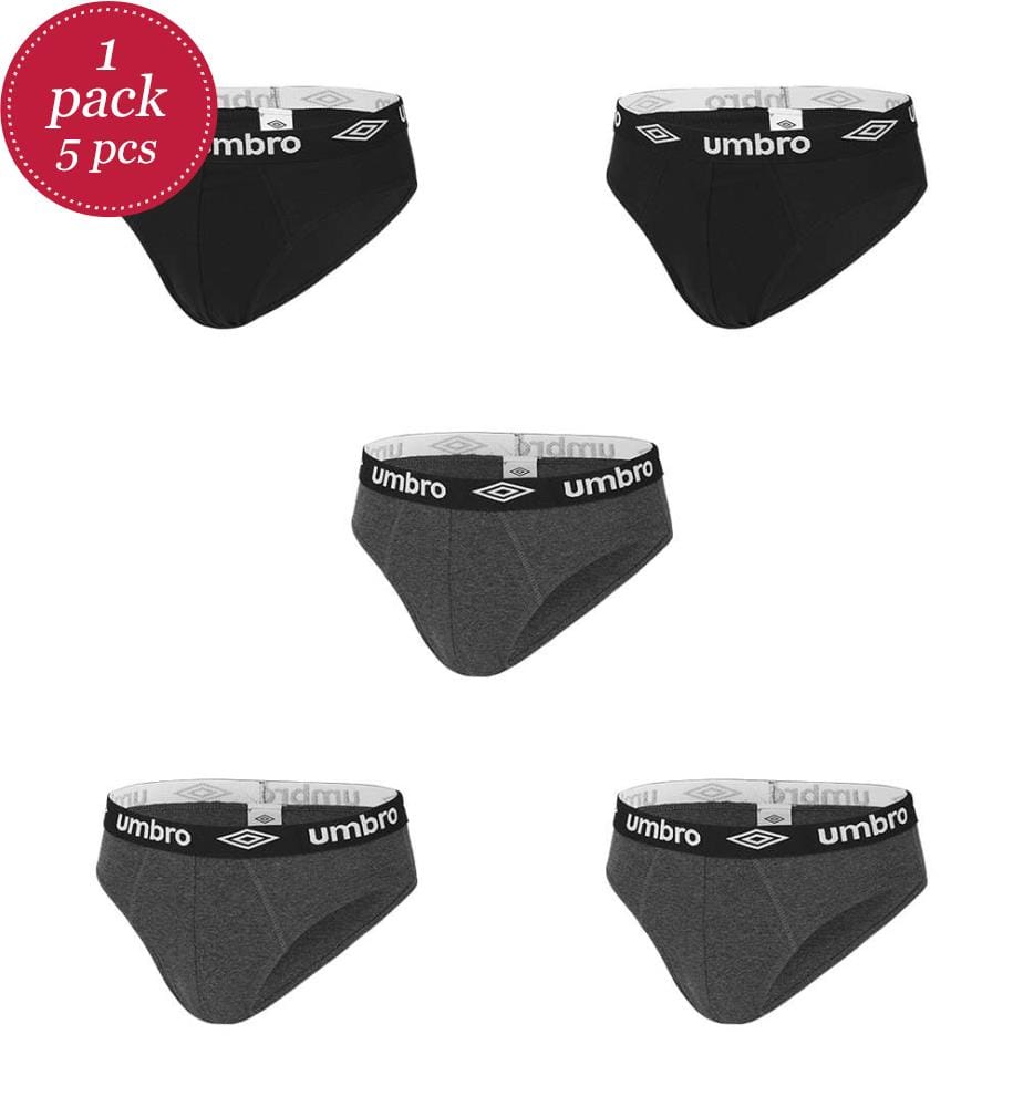 Set of 5 Briefs - Black & Grey
