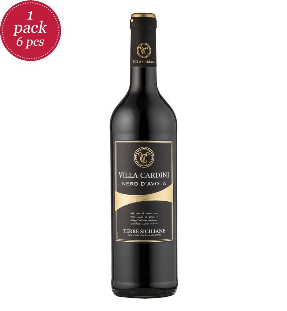 6x Villla Cardini Nero d'Avola, 2024, vino rosso - 750ml