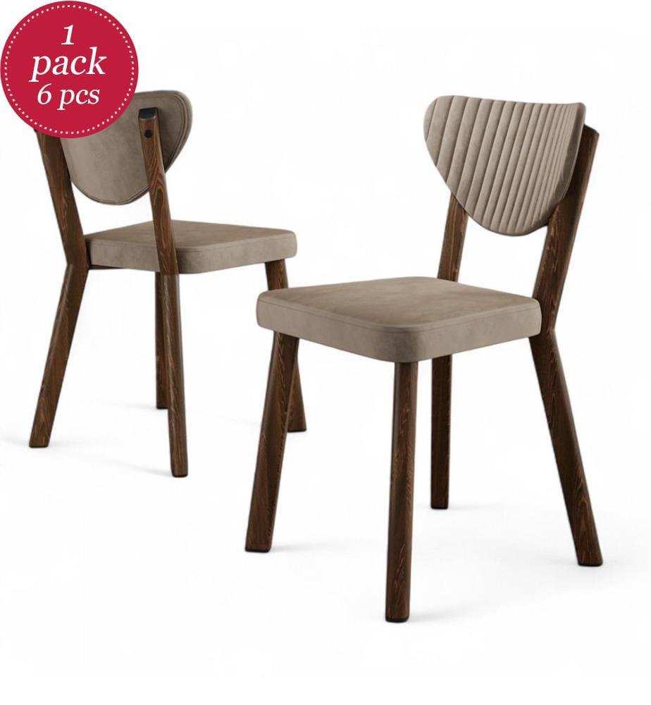 Stuhl-Set (6 Stück) - Cappuccino Braun