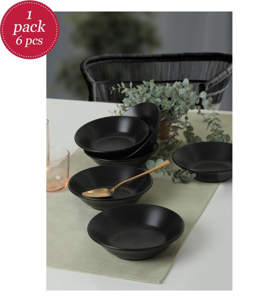 Set d'Assiettes 6 Pièces - Noir