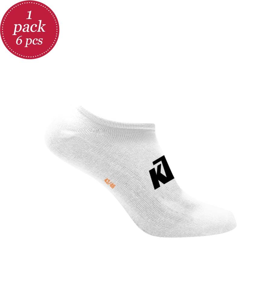 Pack of 6 Pairs of Mid Socks - White