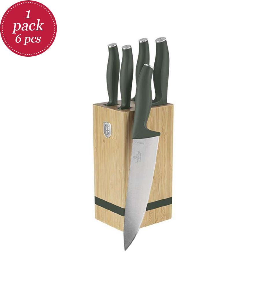 6-teiliges Messerset mit Messerblock Matte Green Collection - Mattgrün