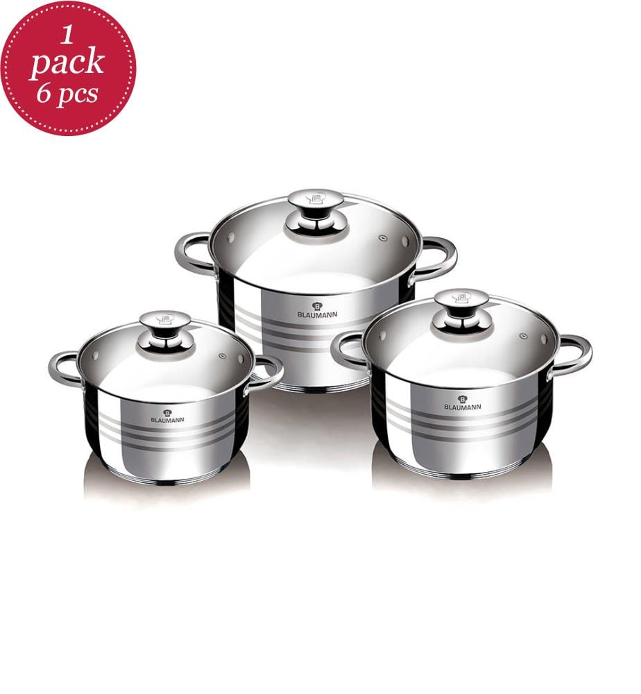 6-teiliges Topfset Gourmet Line - Silber
