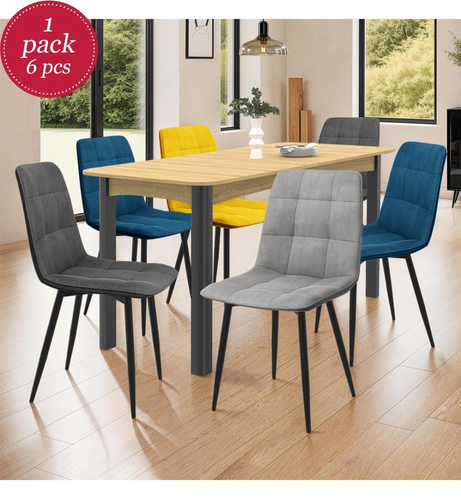 6er-Set Stühle Linda 46 x 55 x 88 cm - Multicolor