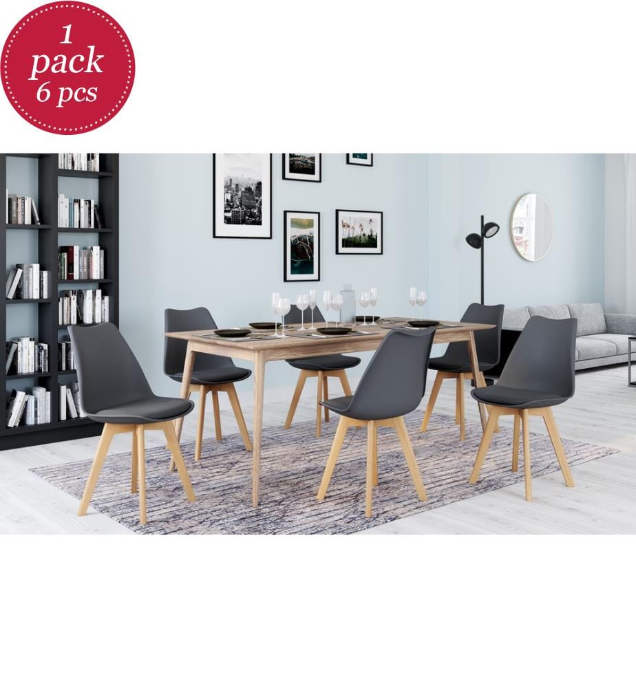 6er-Set Stühle Nordia 46 x 51 x 79.5 cm - Grau