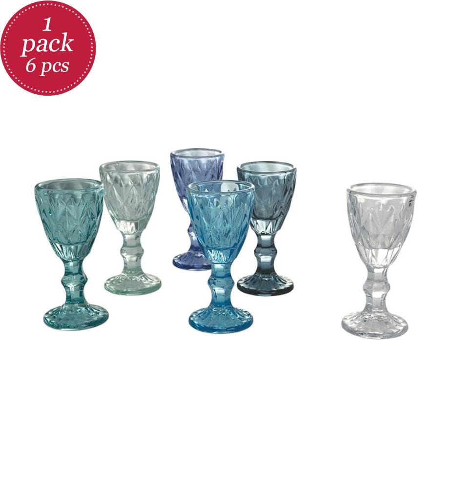 Set von 6 Likörgläser Prisma - Blau