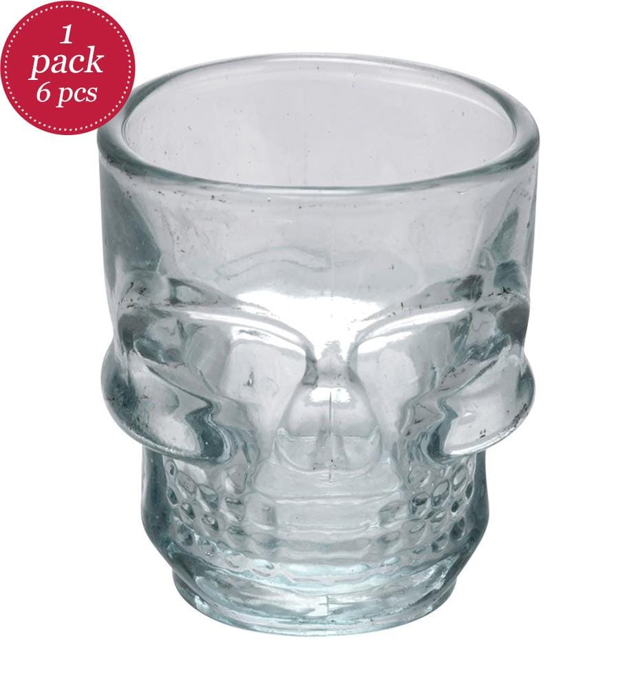 Set di 6 bicchieri da liquore con teschio - Trasparente