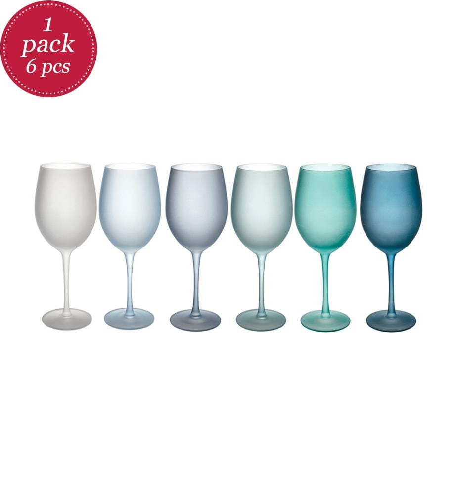 Set di 6 bicchieri da vino Happy Hour Frosted Ocean - Blu