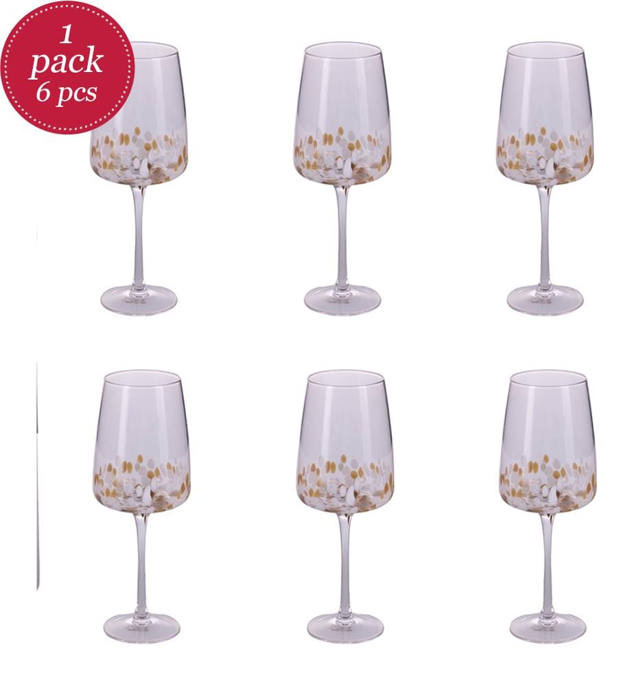 Lot de 6 verres à vin blanc - 500 ml / Doré