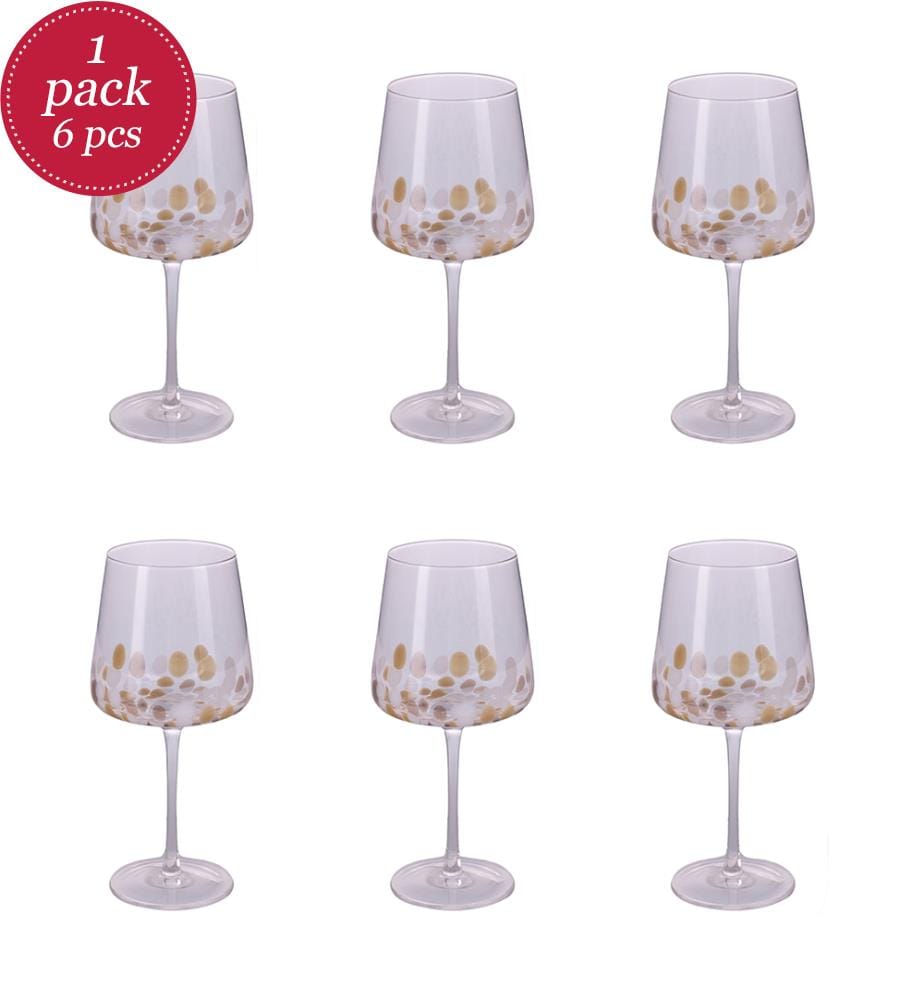 Set von 6 Rotweingläser - 630 ml / Vergoldet