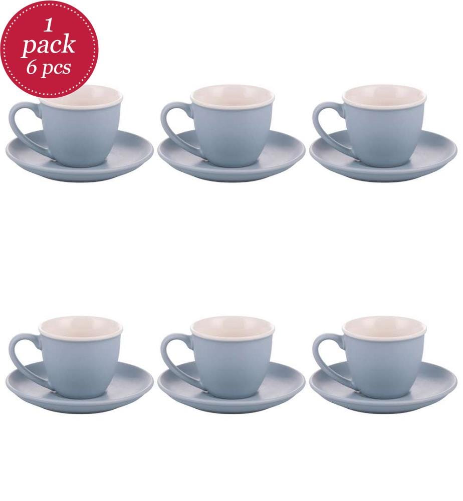 Set di 6 tazze Forma - 100 ml con piattino / Cristallo Di Luna