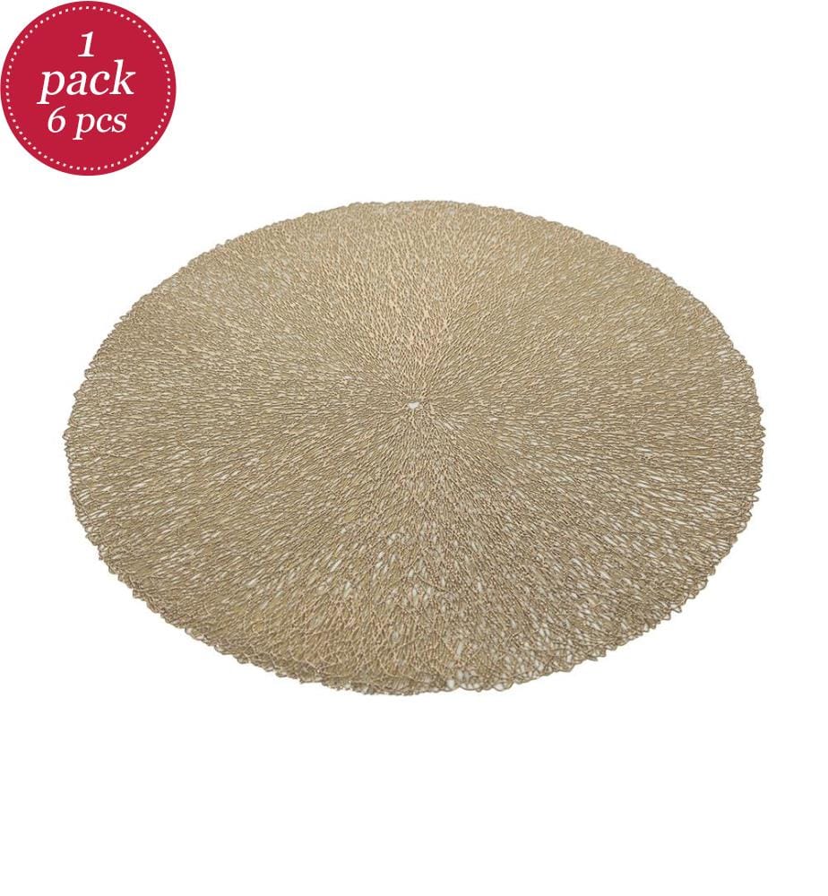 Lot de 6 Sets de Table ronds dorés Décoration A - Or