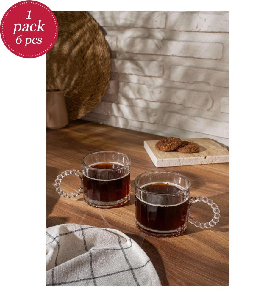 Set of 6 coffee cups - Clear