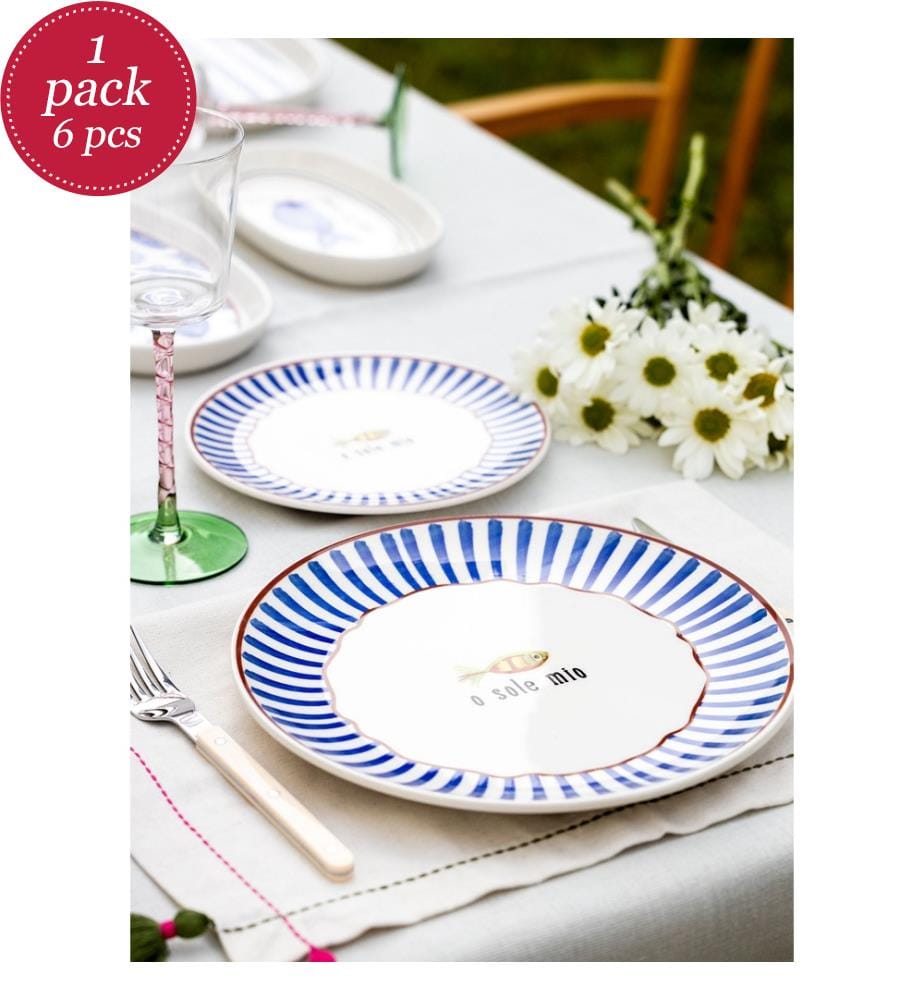 Lot de 6 assiettes de service - Bleu