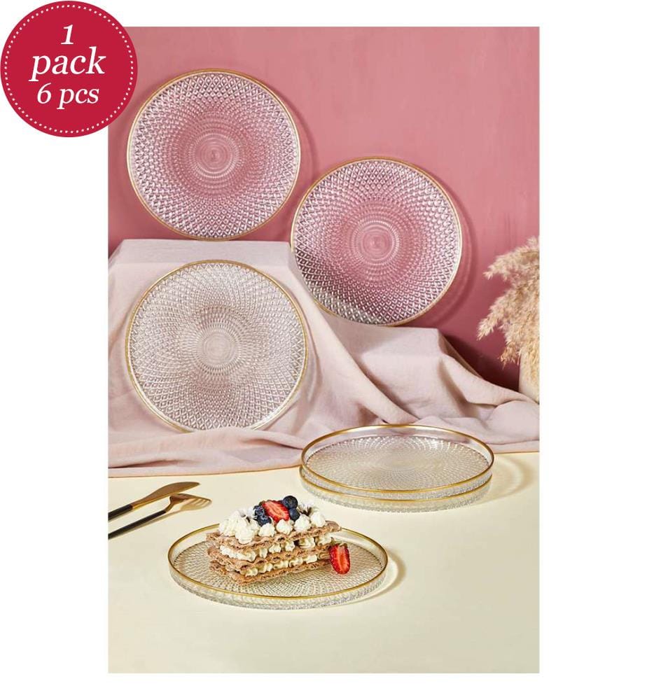 Lot de 6 assiettes à dessert - Transparent