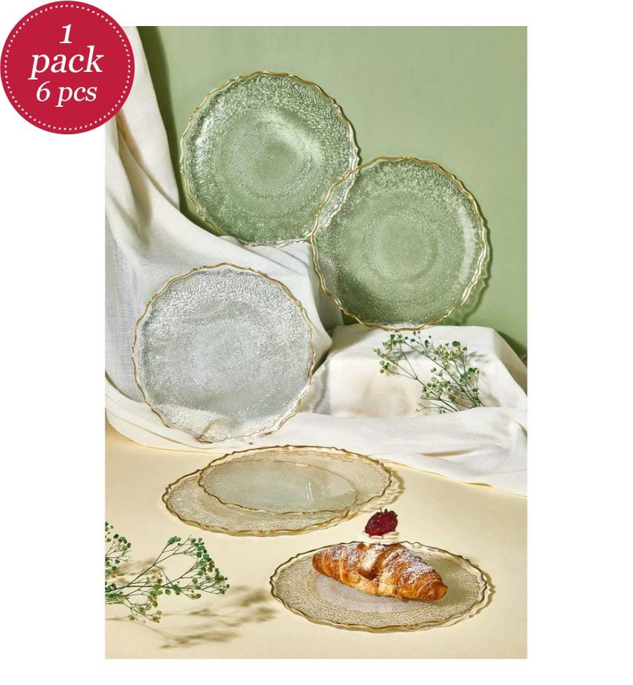 Lot de 6 assiettes à dessert - Transparent