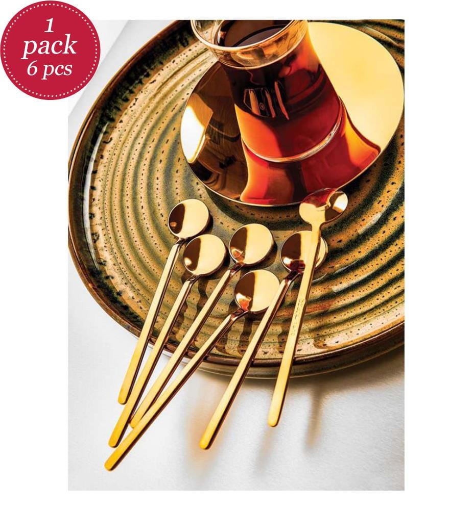 Set of 6 Teaspoons - Gold