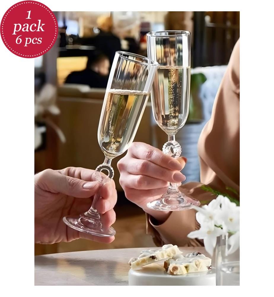 6er-Set Champagnergläser – transparent