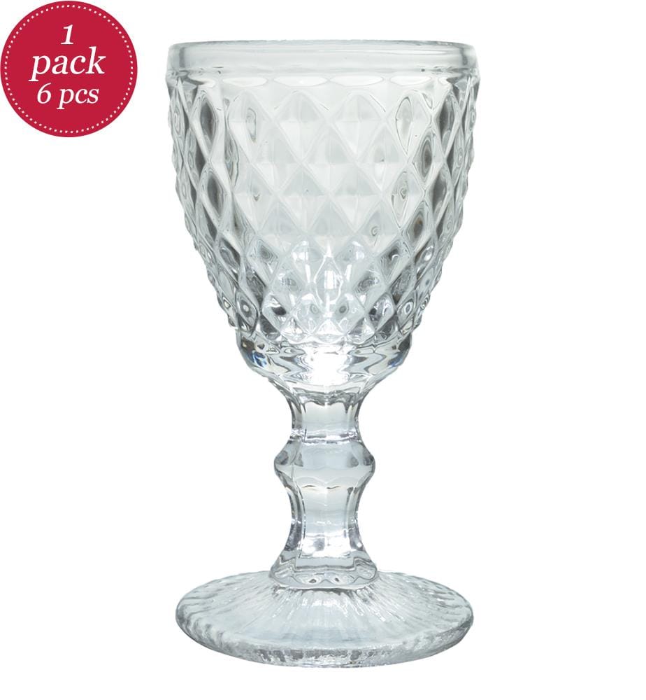 Strass Transparent - Lot de 6 verres à pied - 20 cl