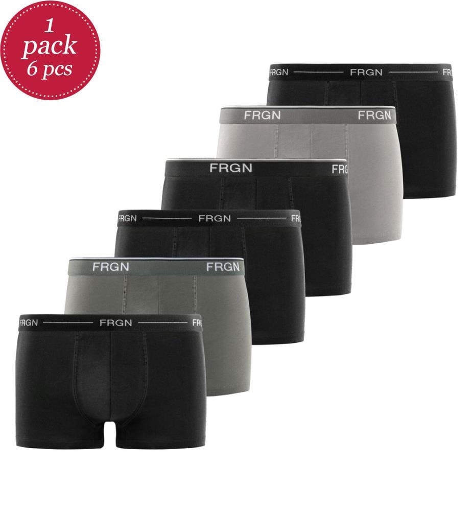 6er-Set Boxershorts FRGN Line und Class - Grau und Schwarz
