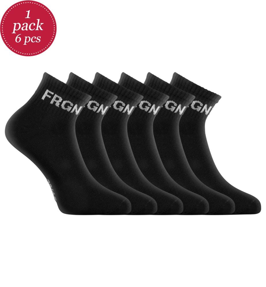 Lot de 6 Paires de Chaussettes Quarter - Blanc et Noir