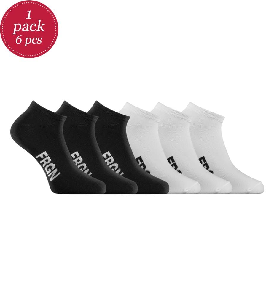 Lot de 6 Paires de Chaussettes Tiges Courtes - Blanc et Noir