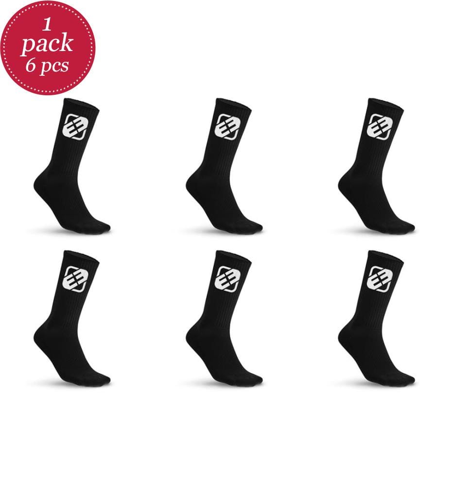 Lot de 6 Paires de Chaussettes Tennis - Noir