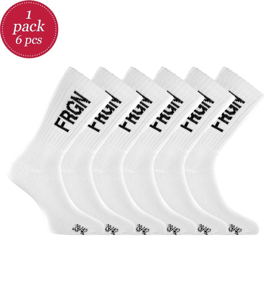 Lot de 6 Paires de Chaussettes Tennis FRGN - Blanc