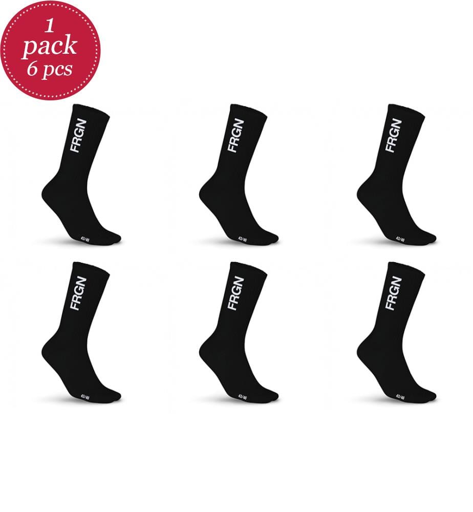 Lot de 6 Paires de Chaussettes Tennis - Noir