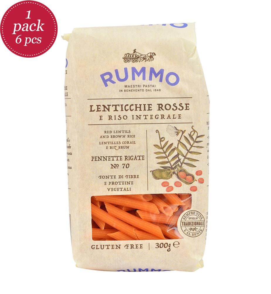 6x Pennette No.70 Lentilles rouges sans gluten - 300 g