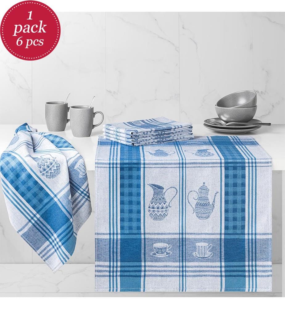Confezione di 6 strofinacci 50 x 70 cm 100% cotone egiziano - Instant Precieux