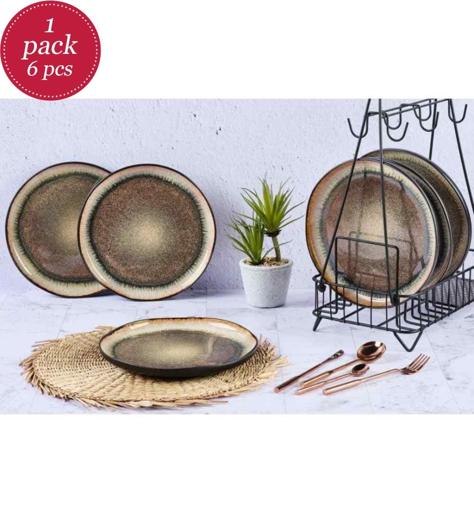 6 Assiettes Iris Ø 26 Cm - Marron Sauvage