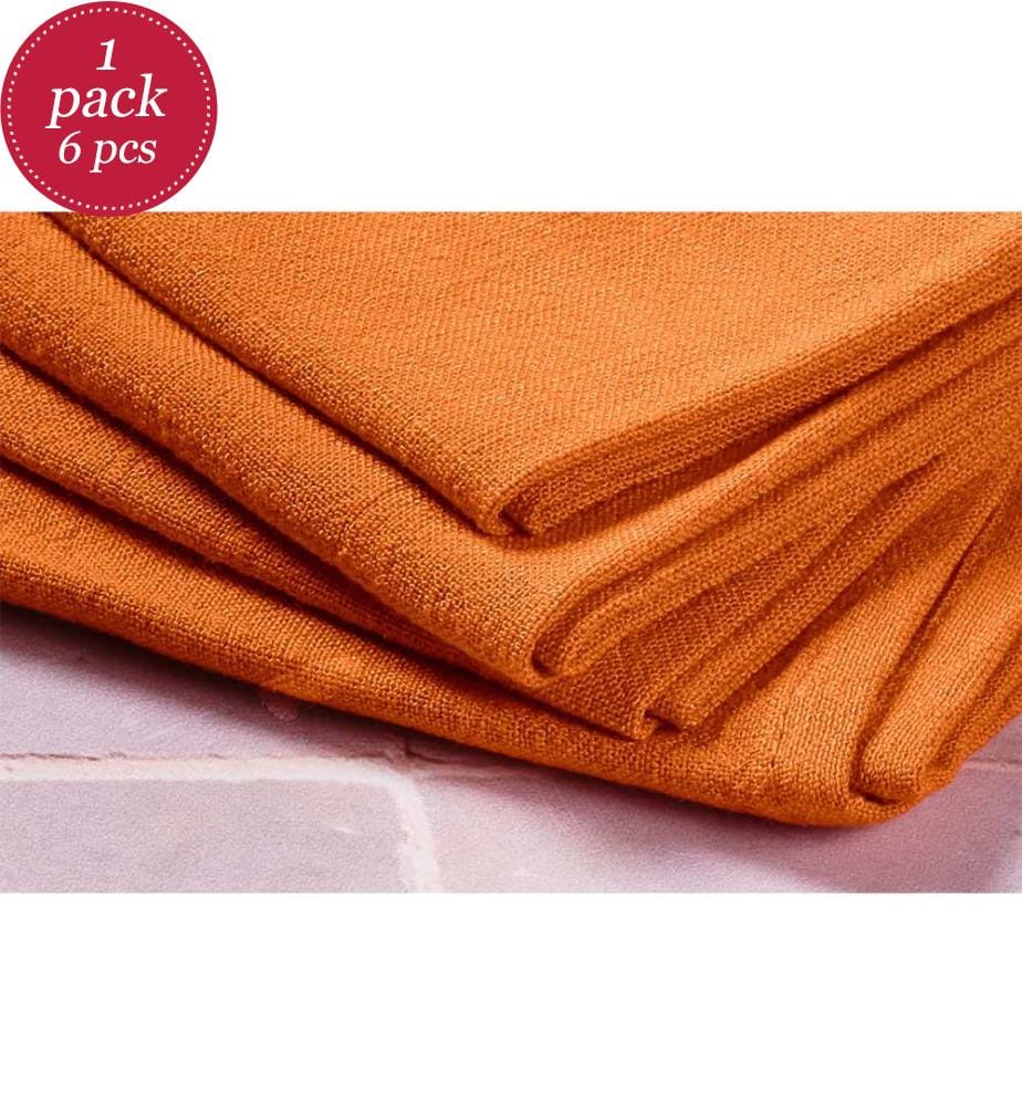 Lot de 6 Serviettes de table - Orange