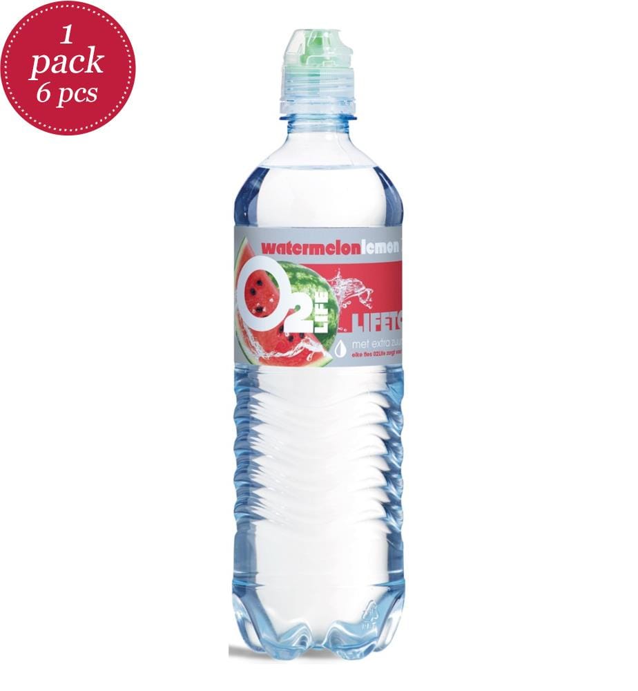 6x O2Life Eau oxygénée Pastèque-Citron - 750ml