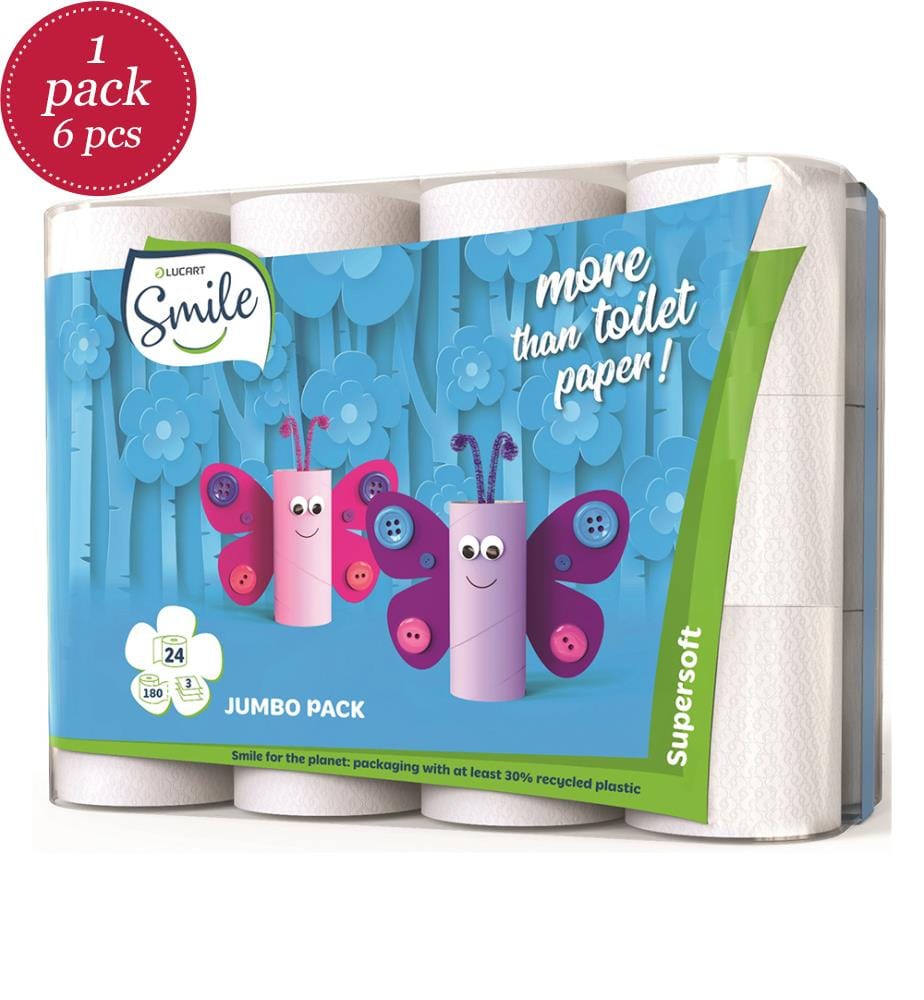 6 x Papier Toilette Smile 24x180 feuilles 3 plis