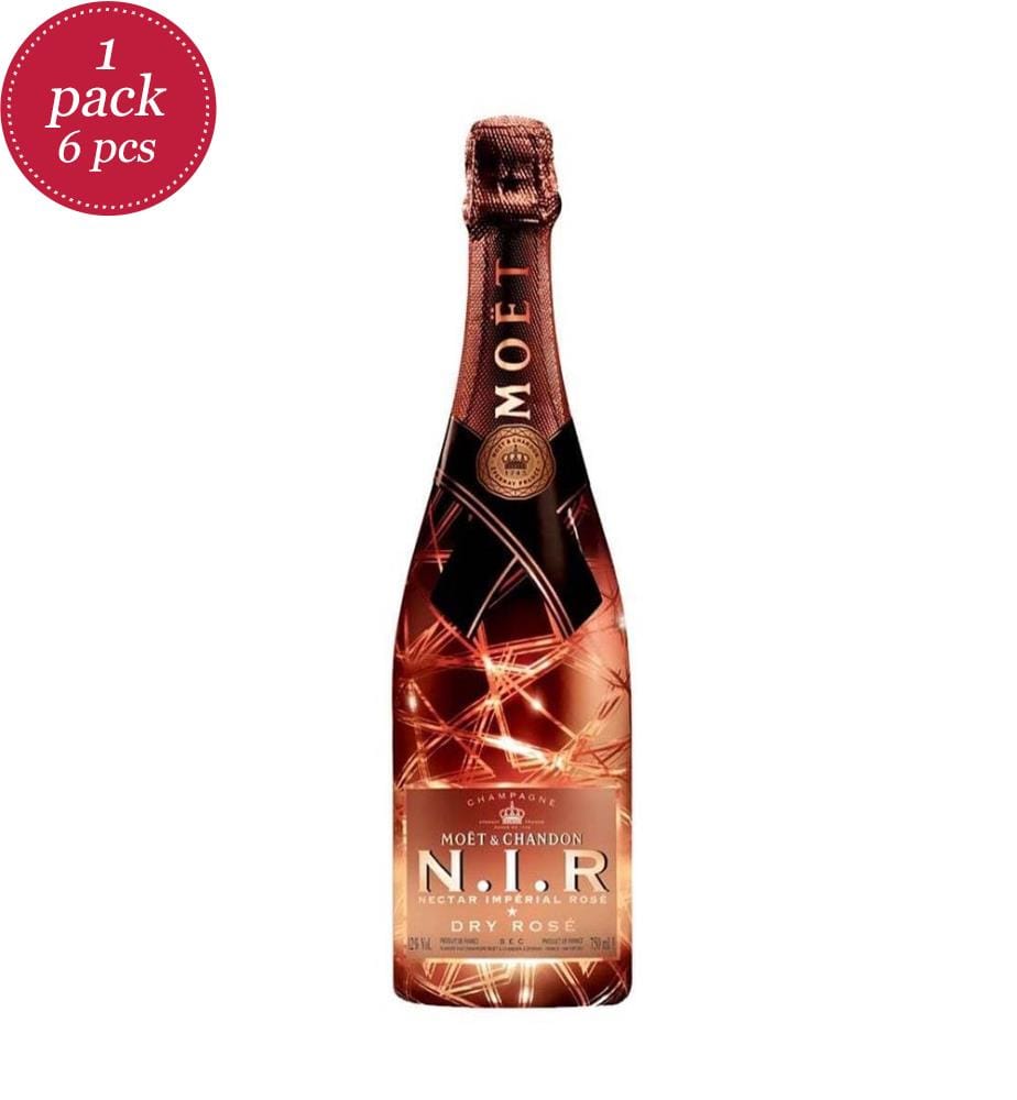 6 x Champagner Moët & Chandon N.I.R Nectar Impérial Rosé - 450cl