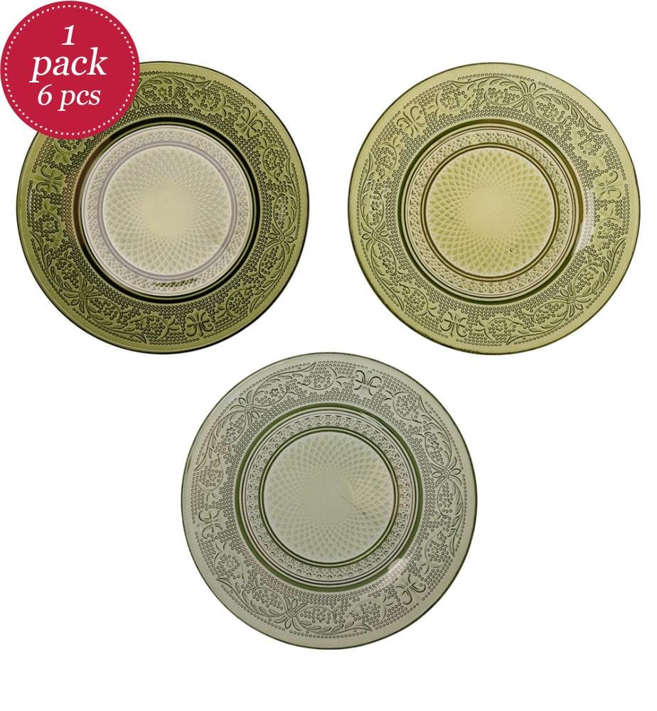 Set of 6 Imperial Greenery Bread Plate 15Cm 3 Ass - Assorted